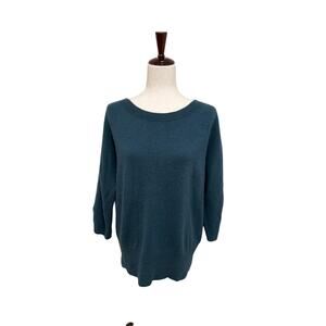 Talbots Sabrina Turquoise Cashmere Boatneck Sweater Size XL